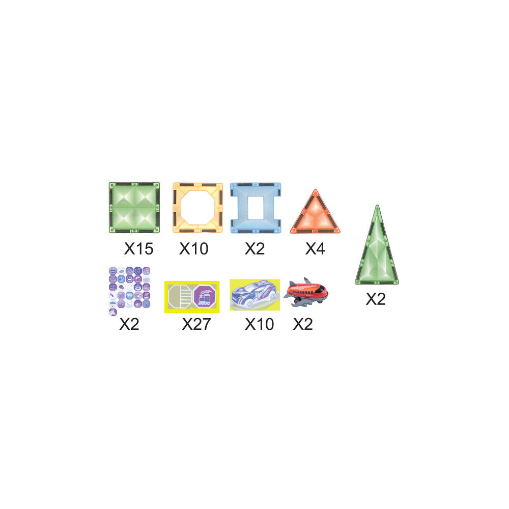 Jogo Magnético Veículos 72 pcs