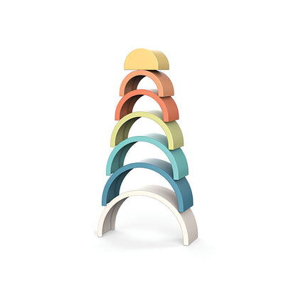 Torre Empilhar Arco Íris 7 Pcs Bio Plástico Giros