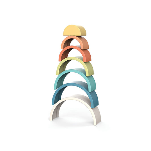 Torre Empilhar Arco Íris 7 Pcs Bio Plástico Giros
