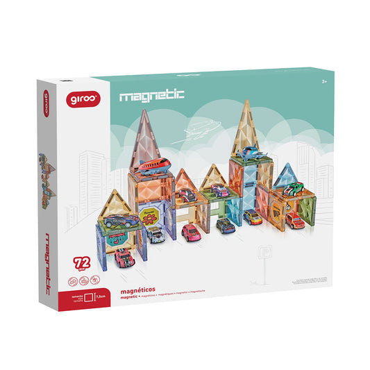 Jogo Magnético Veículos 72 pcs