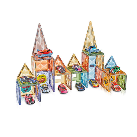 Jogo Magnético Veículos 72 pcs