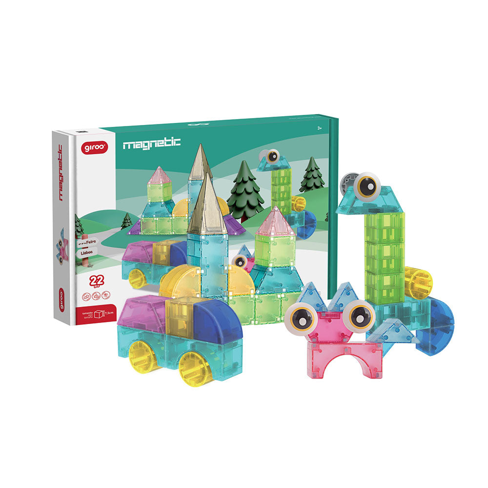 Jogo Magnético Blocos Transparentes 22 pcs