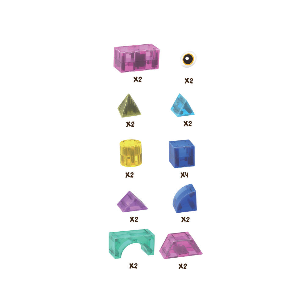 Jogo Magnético Blocos Transparentes 22 pcs