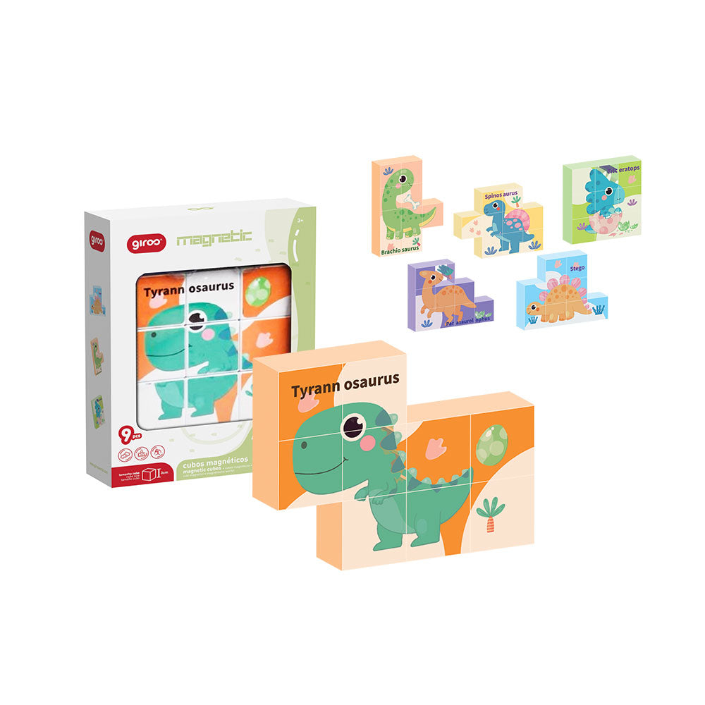 Puzzle 9 Cubos Magnéticos 6 Dinos