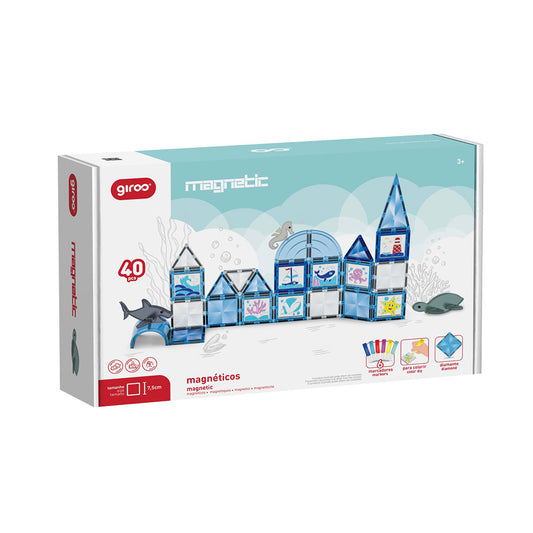 Jogo Magnético O Oceano 40 pcs c/ 6 Marcadores